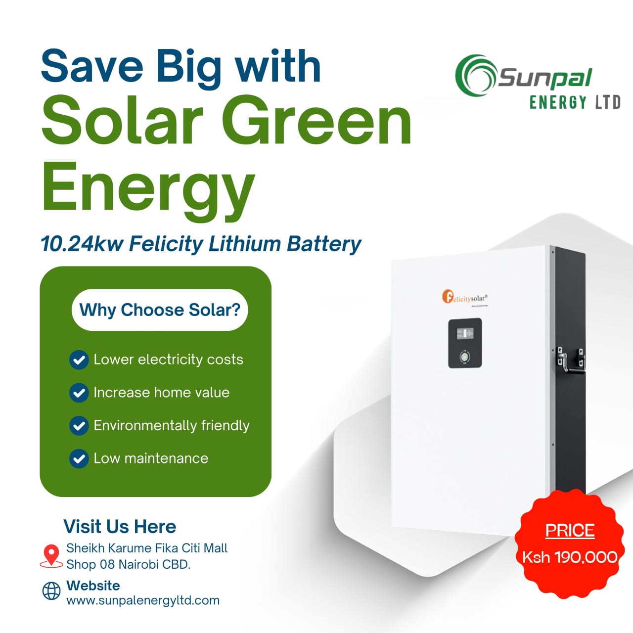 Felicity 10.24kwh lithium battery